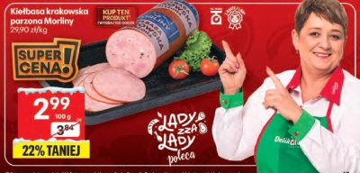 Kiełbasa krakowska parzona Morliny promocja w Delikatesy Centrum