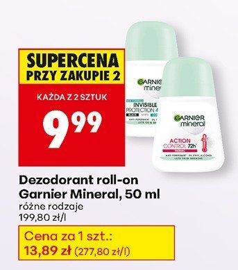 Dezodorant roll-on Garnier Mineral, 50 ml promocja w Biedronka