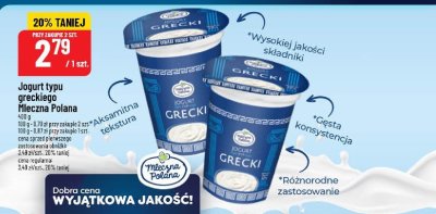 Jogurt typu greckiego Mleczna Polana promocja w POLOmarket