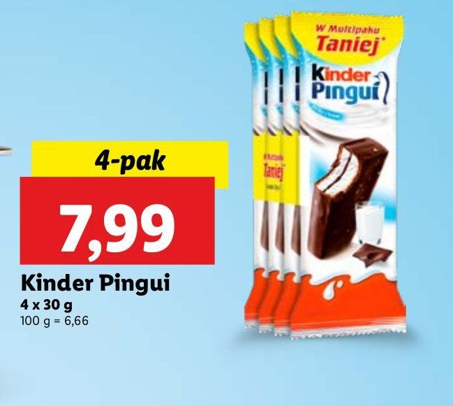 Baton mleczny Kinder pingui promocja w Lidl