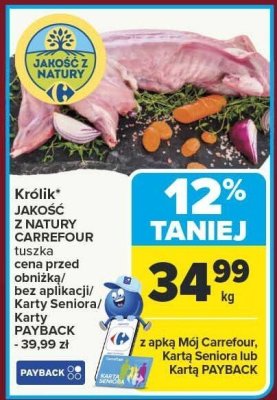Królik JAKOŚĆ Z NATURY CARREFOUR tuszka promocja w Carrefour
