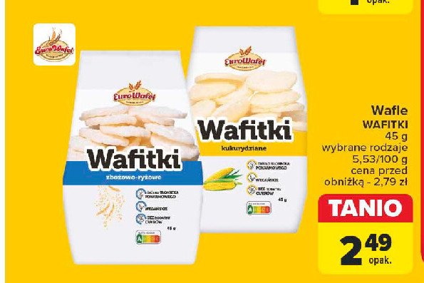 Wafitki kukurydziane Eurowafel promocja