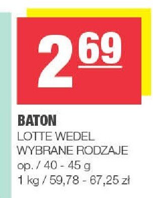 Baton LOTTE WEDEL, wybrane rodzaje promocja w SPAR