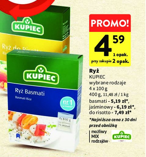 Ryż do risotto Kupiec promocja