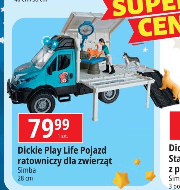 Pojazd ratowniczy dla zwierząt 28 cm Dickie toys promocja