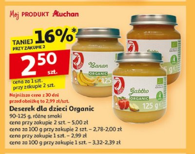 Przecier jab艂ko - szpinak bio Auchan baby promocja