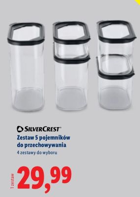 Silvercrest Zestaw 5 pojemników do przechowywania promocja w Lidl