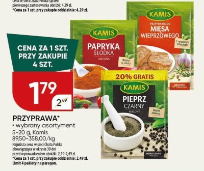 Przyprawa wybrany asortyment Kamis promocja w Chata Polska