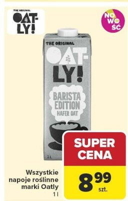 Napoje roślinne marki Oatly promocja w Carrefour