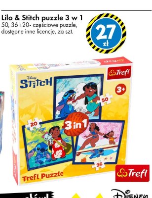 Lilo & Stitch puzzle 3 w 1 Trefl Disney promocja w Tedi