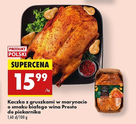 Kaczka z gruszkami o smaku białego wina Biedronka prosto do piekarnika promocja w Biedronka