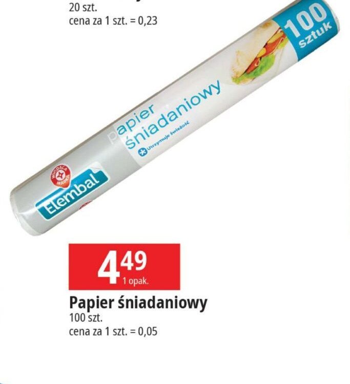 Papier śniadaniowy Wiodąca marka elembal promocja