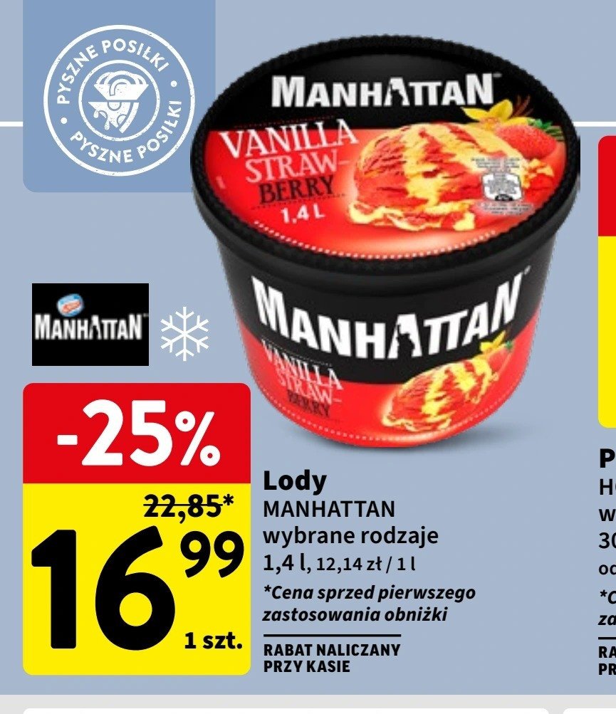 Lody Manhattan strawberry & vanilla promocja