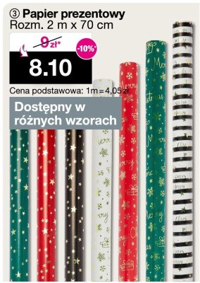 Papier prezentowy 2m x 70cm promocja w Woolworth