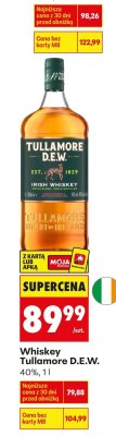 Whisky Tullamore D.E.W. 40%, 1l promocja w Biedronka