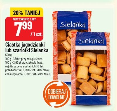 Ciastka jagodzianki lub szarlotki Sielanka 500 g promocja w POLOmarket