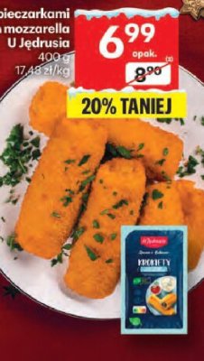 Krokiety z pieczarkami i serem mozzarella U Jędrusia 400g promocja w Delikatesy Centrum