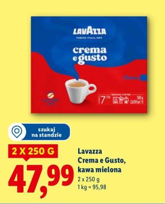 Kawa mielona Lavazza Crema e Gusto 2 x 250 g promocja w Lidl