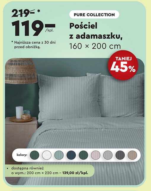 Komplet pościeli adamaszek 160 x 200 cm + 2 x 70 x 80 cm promocja