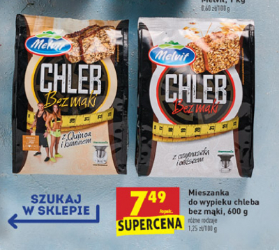 Chleb bez mąki z czarnuszką i orkiszem Melvit promocja