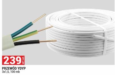 Przewód YDYP 3x1,5, 100 mb promocja w Merkury Market