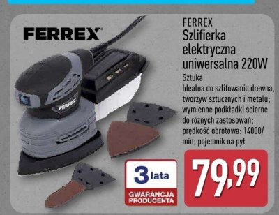 Szlifierka elektryczna uniwersalna FERREX 220W promocja w Aldi