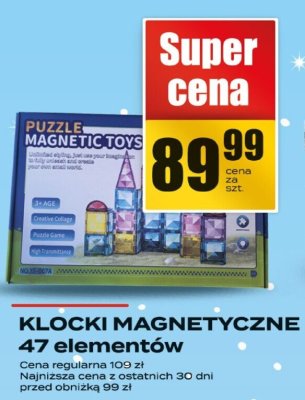 Klocki magnetyczne 47 elementów promocja w Supeco