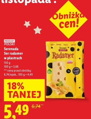 Ser radamer Serenada w plastrach promocja w Lidl