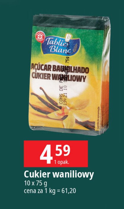 Cukier waniliowy Wiodąca marka tablier blanc promocja w Leclerc