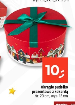 Okrągłe pudełko prezentowe z kokardą śr. 20 cm, wys. 12 cm promocja w Dealz