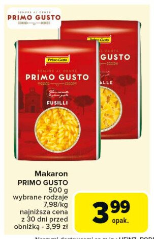 Makaron farfalle Primo gusto promocja