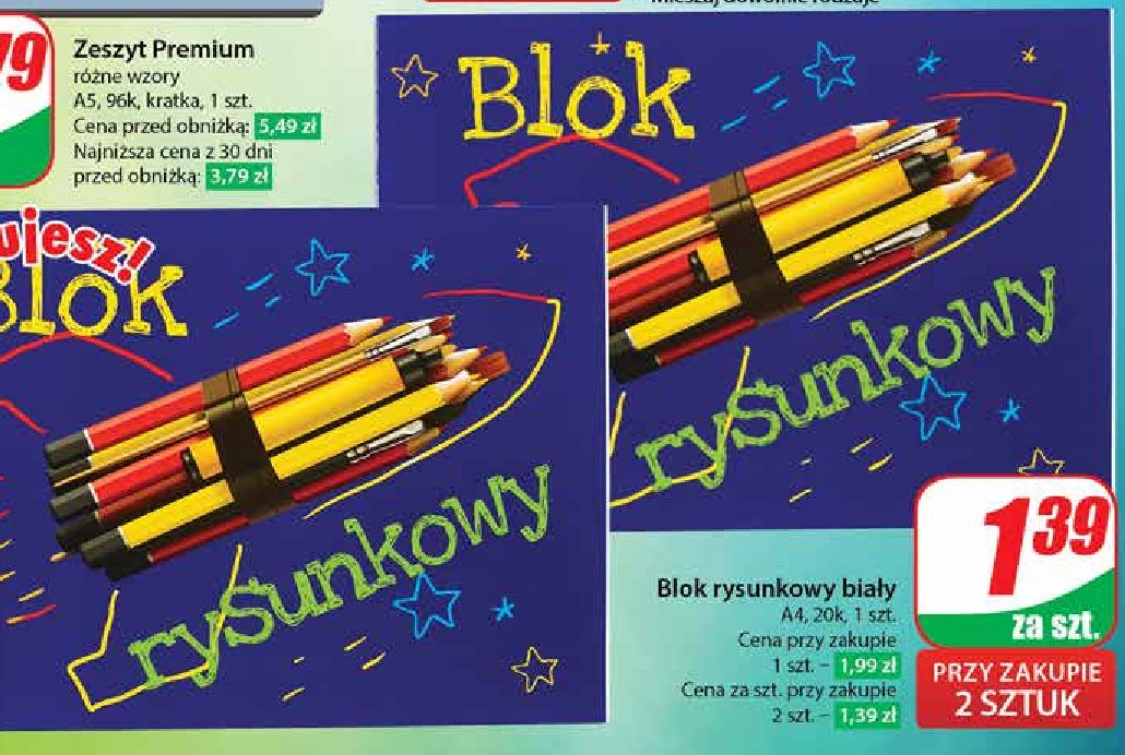 Blok rysunkowy a4 / 20 k promocja