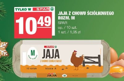 Jaja z chowu ściółkowego rozm. M SPAR promocja w SPAR