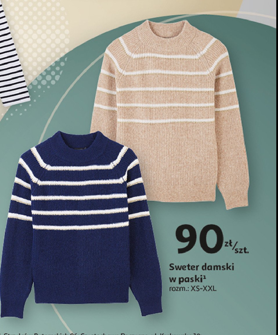 Sweter damski w paski promocja w Auchan