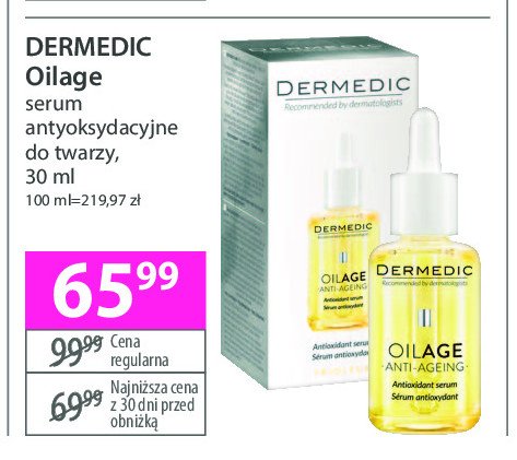 Serum antyoksydacujne do twarzy Dermedic oilage promocja