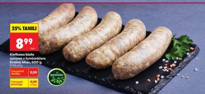 Kiełbasa biała surowa z tymiankiem Kraina Mięs promocja w Biedronka