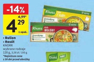 Bulion, Rosół KNORR wybrane rodzaje promocja w Intermarche