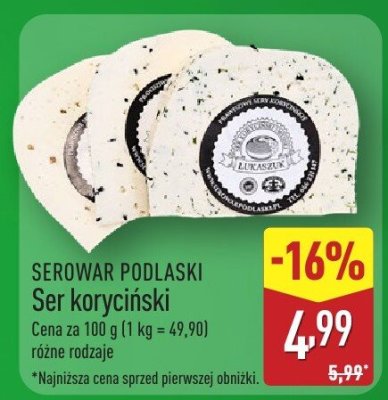 Ser koryciński Serowar Podlaski promocja w Aldi