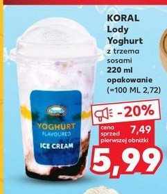 Lody yoghurt z sosem owocowym Koral promocja