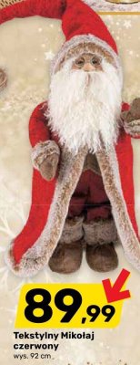 Tekstylny Mikołaj czerwony promocja w Bricomarche
