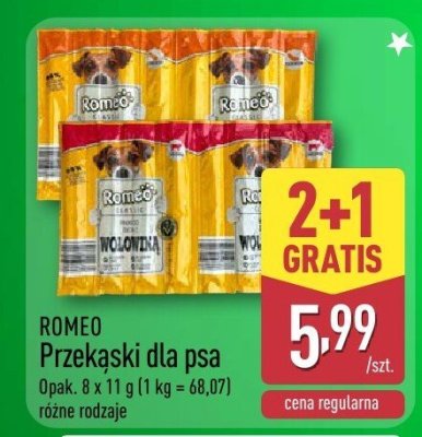 ROMEO Przekąski dla psa, różne rodzaje promocja w Aldi