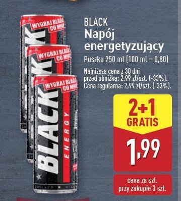 Napój energetyczny classic Black energy promocja w Aldi
