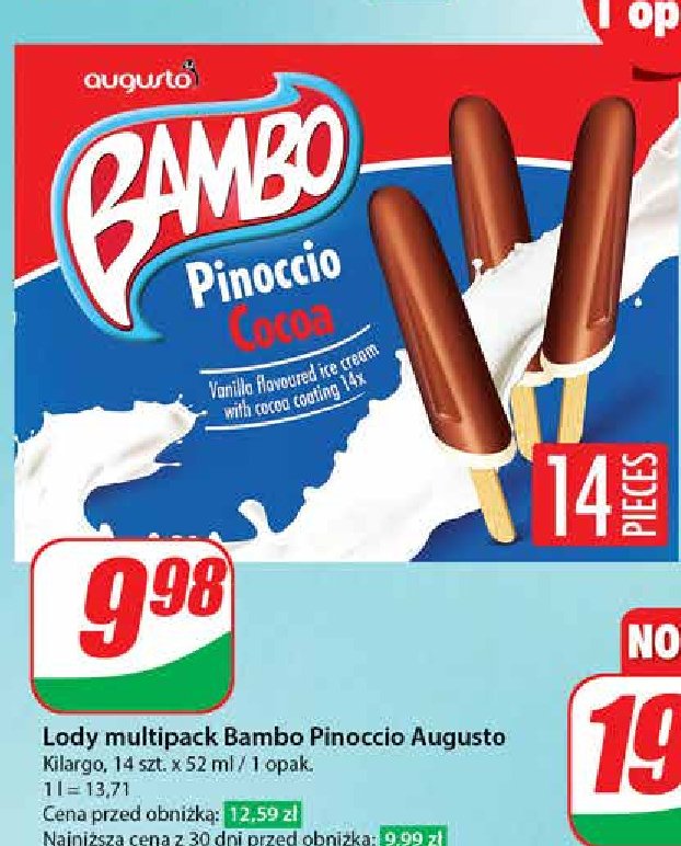 Lody w polewie kakaowej Augusto bambo promocja