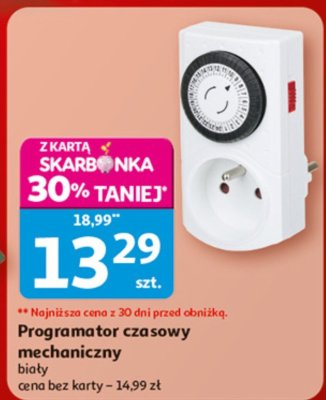 Programator czasowy mechaniczny biały promocja w Auchan