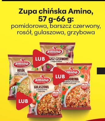 Zupa chińska Amino, 57 g-66 g, różne rodzaje promocja w Biedronka