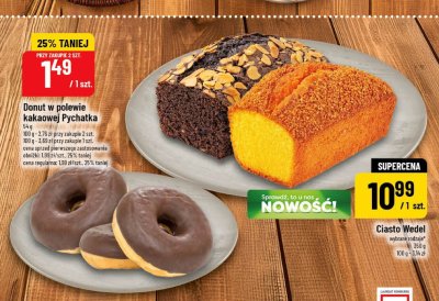 Donut w polewie kakaowej  promocja w POLOmarket