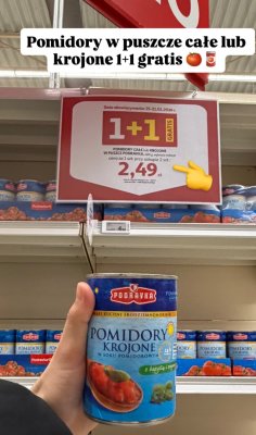 Pomidory całe w puszce promocja w Auchan