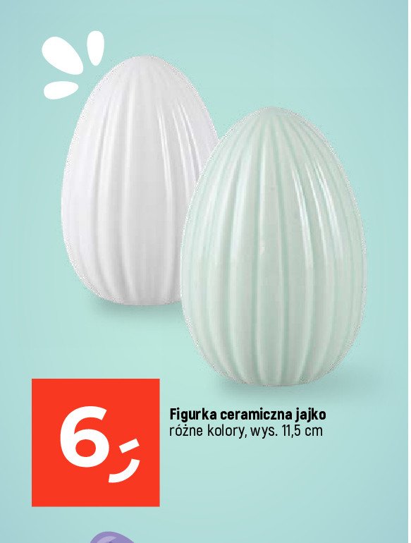 Figurka ceramiczna jajko 11.5 cm promocja