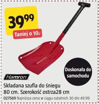 Składana szufla do śniegu 80 cm. Szerokość ostrza 28 cm Hamro promocja w Jula