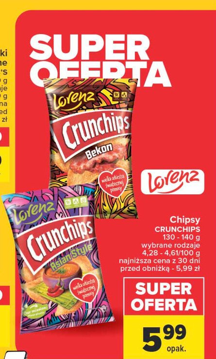 Chipsy bekon Crunchips Crunchips lorenz promocja